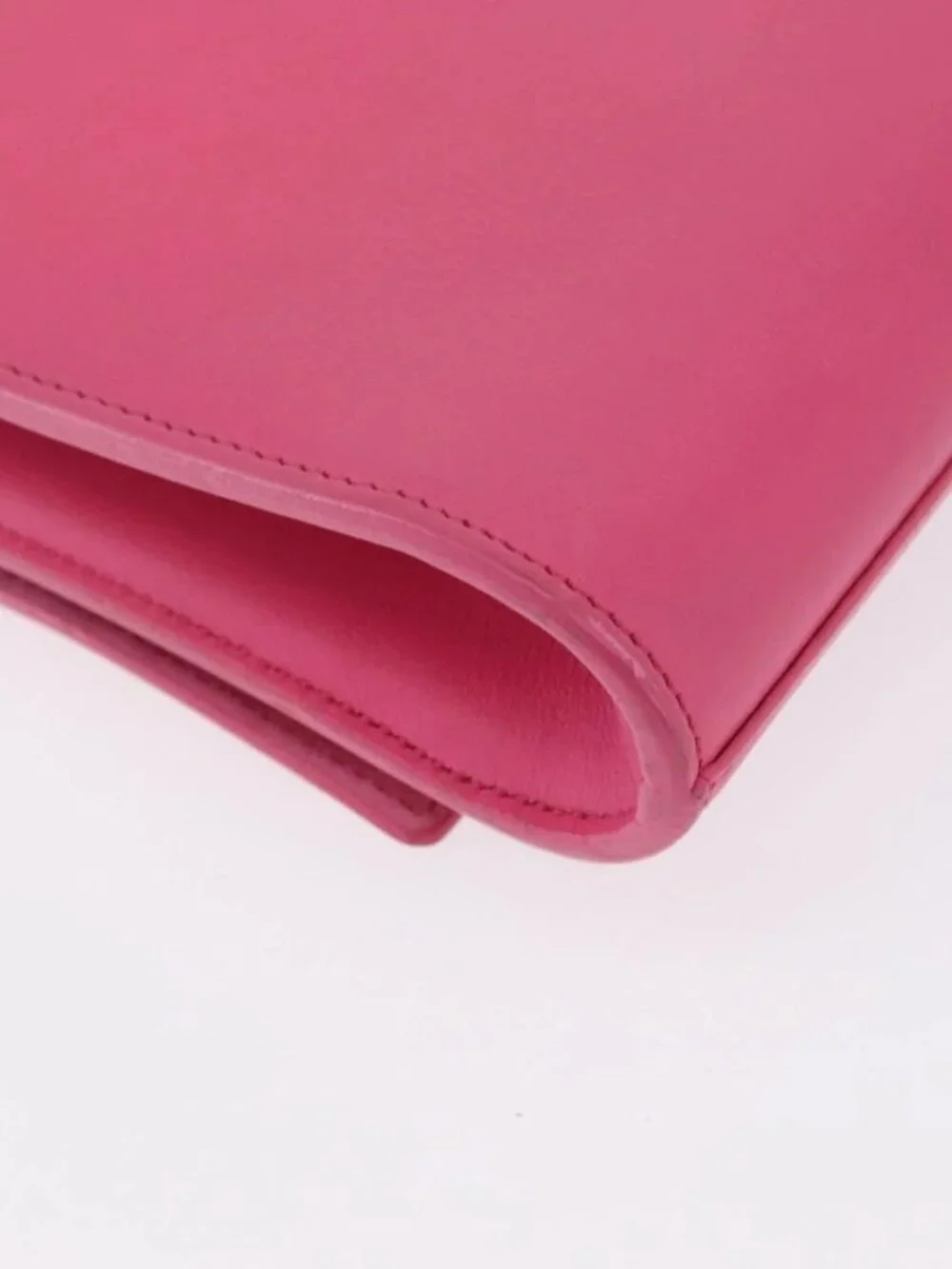 SAINT LAURENT Y Line Clutch Bag Leather Pink Gold 311213 Auth LNZ490A - Picture 5 of 16